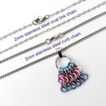 Transgender Pride Mesh Tile Pendant, Handmade Chainmail LGBTQ Flag Necklace