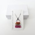 Lesbian Pride Flag Pendant, Bag Charm or Zipper Pull - Handmade LGBTQ Chainmail Accessory