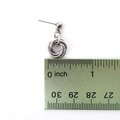 Silver Mini Love Knot Earrings - Minimalist Handmade Anodized Aluminum Jewelry with Post Ear Wires