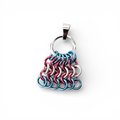 Transgender Pride Mesh Tile Pendant, Handmade Chainmail LGBTQ Flag Necklace