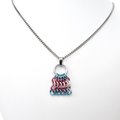 Transgender Pride Mesh Tile Pendant, Handmade Chainmail LGBTQ Flag Necklace