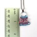 Transgender Pride Mesh Tile Pendant, Handmade Chainmail LGBTQ Flag Necklace