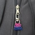 Bisexual Pride Bag Charm, LGBTQ Chainmail Zipper Pull - Pendant Necklace Option