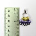 Nonbinary Pride Chainmail Zipper Pull or Bag Charm, Pendant Necklace Option