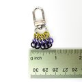 Nonbinary Pride Chainmail Zipper Pull or Bag Charm, Pendant Necklace Option