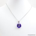 Purple pendant, chainmail love knot, small circle necklace, purple jewelry