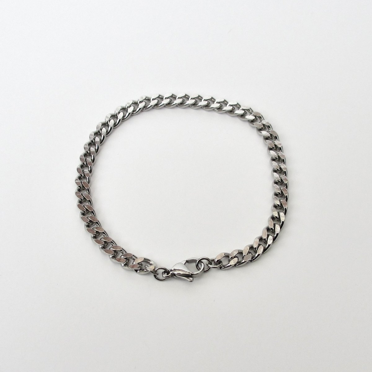 Stainless steel chain bracelet, 5mm curb chain, women's steel bracelet, men's steel bracelet