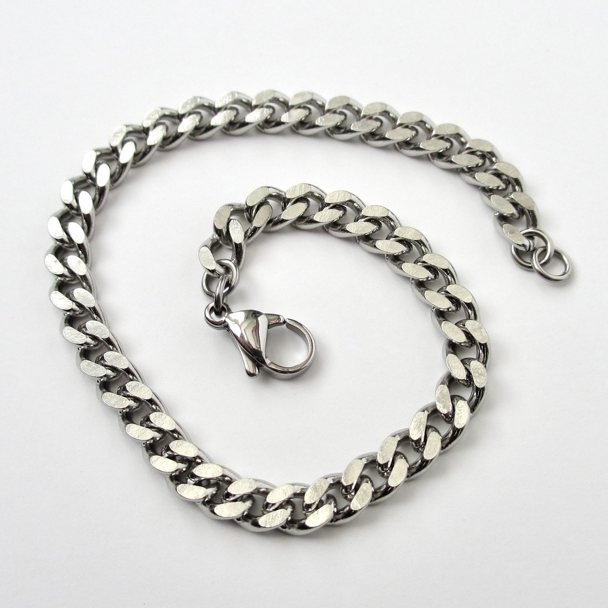 Stainless steel chain bracelet, 5mm curb chain, women's steel bracelet, men's steel bracelet
