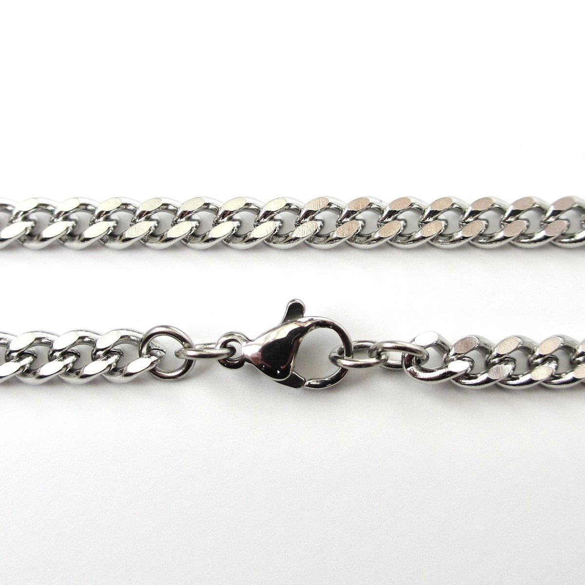Stainless steel anklet, 4mm curb chain for men or women