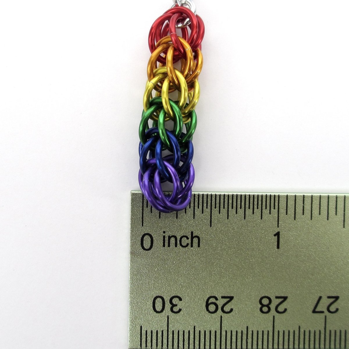 LGBTQ pride earrings, rainbow chainmail gay pride jewelry, Full Persian chainmail weave