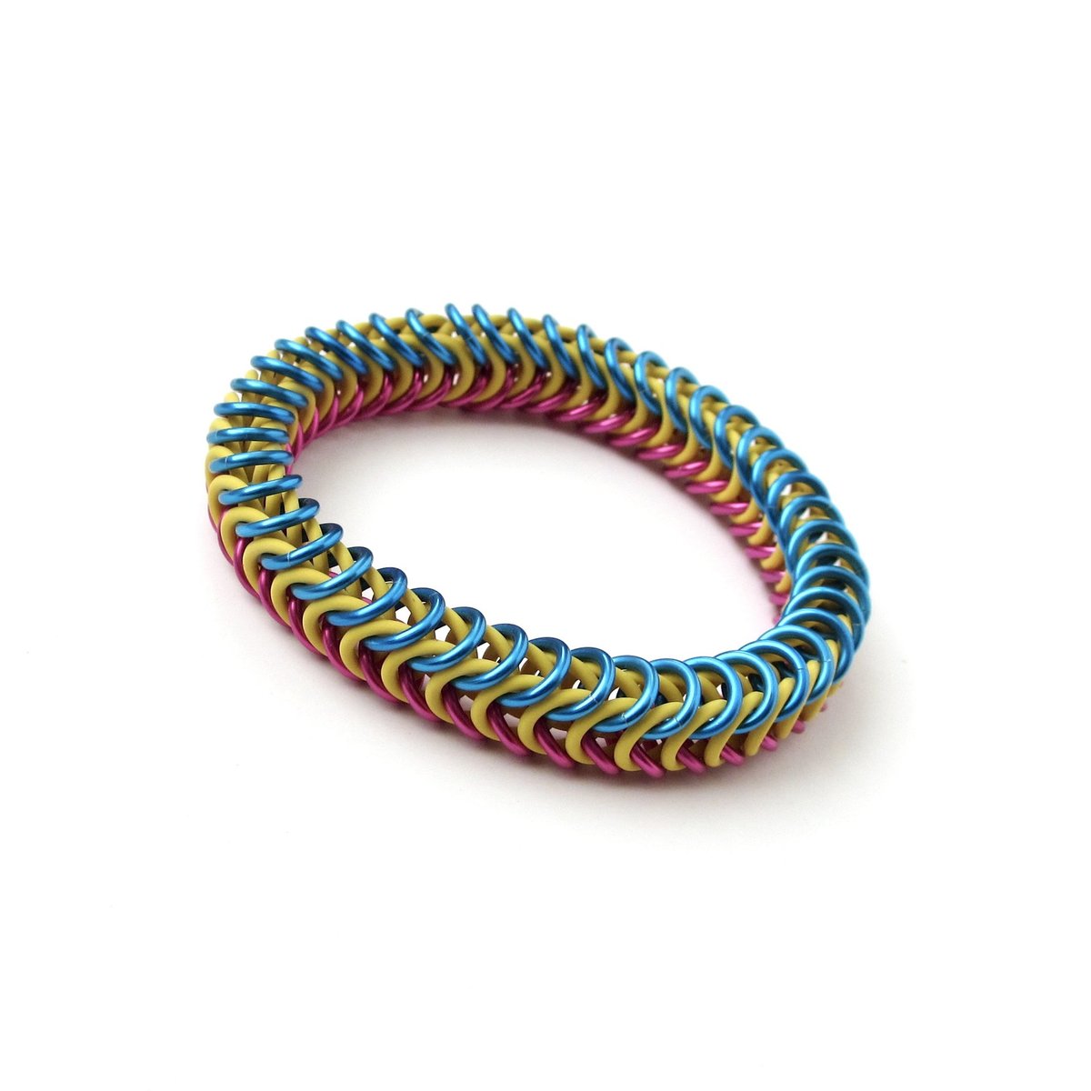 Pan pride stretch bracelet, chainmail box chain