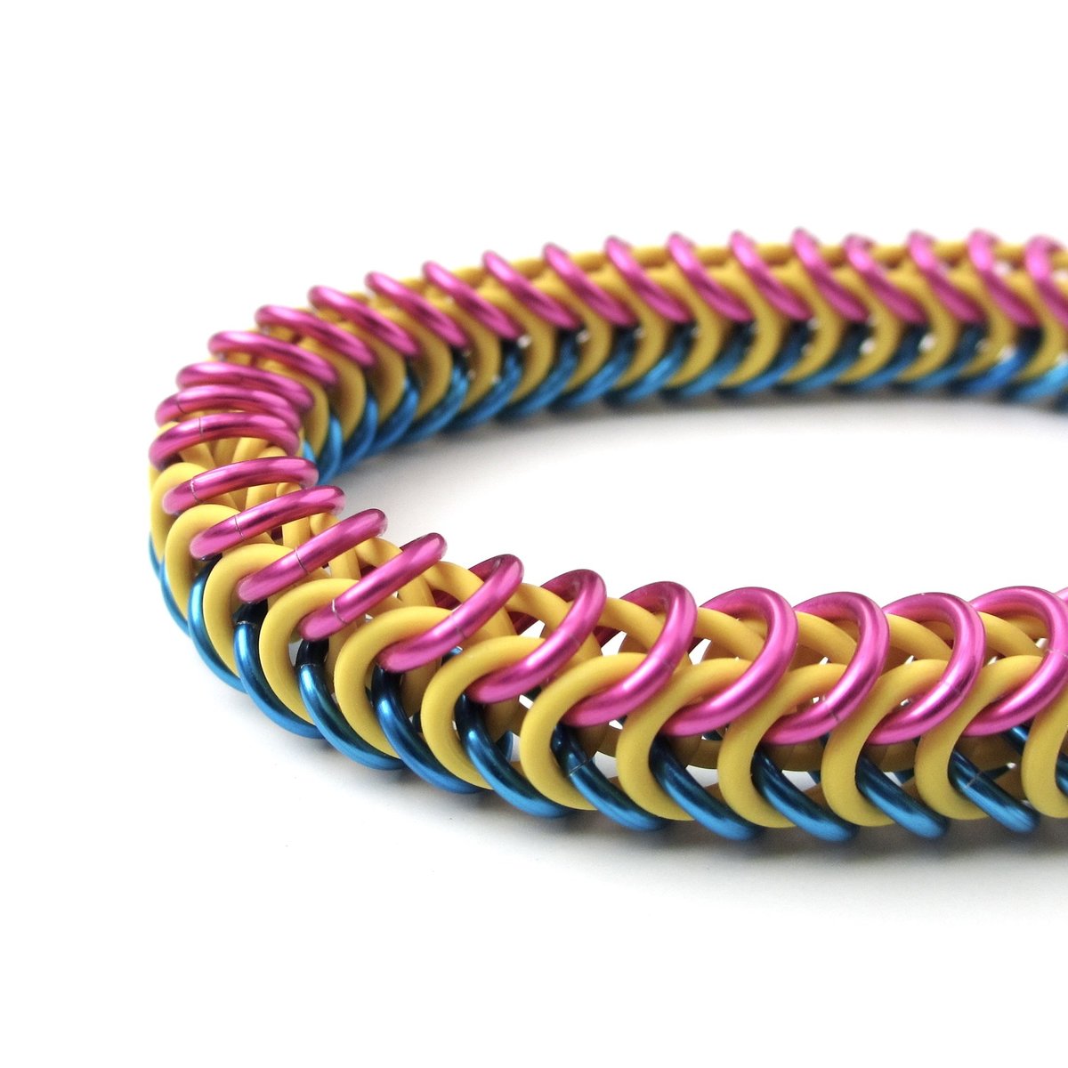 Pan pride stretch bracelet, chainmail box chain