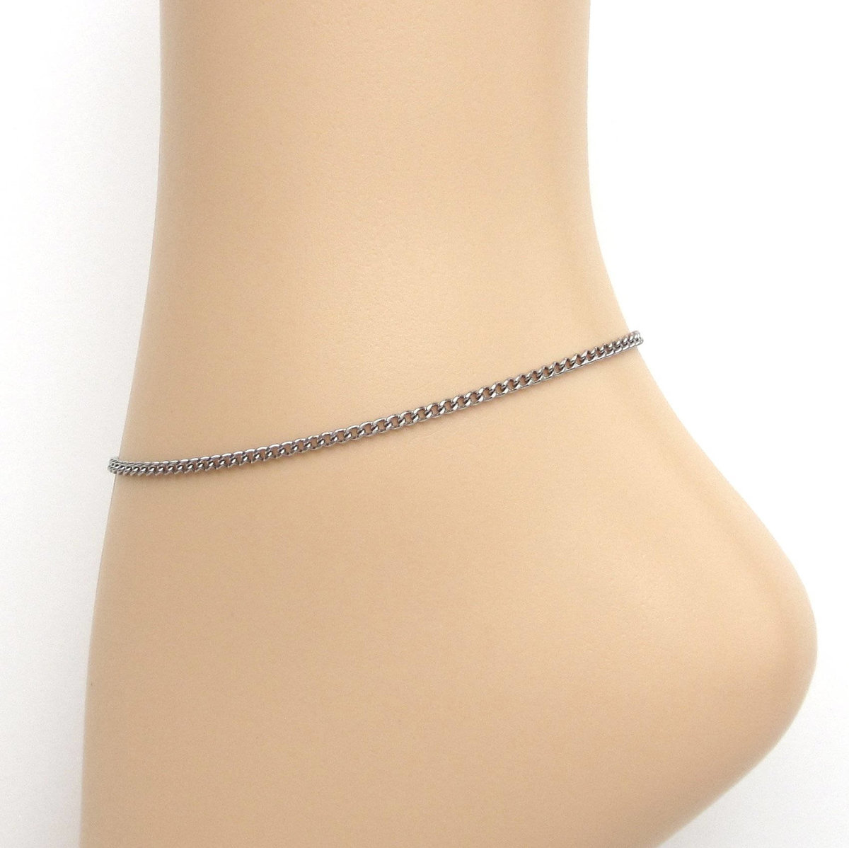2mm stainless steel curb chain bracelet, anklet, or necklace, choose your length, thin curb chain jewelry for men or women