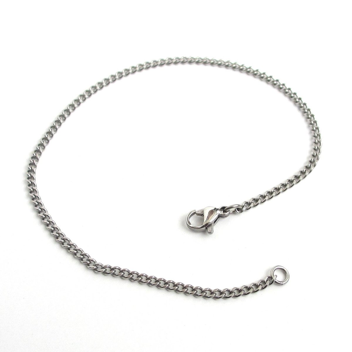 2mm stainless steel curb chain bracelet, anklet, or necklace, choose your length, thin curb chain jewelry for men or women