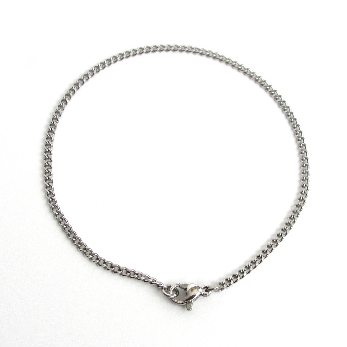 2mm stainless steel curb chain bracelet, anklet, or necklace, choose your length, thin curb chain jewelry for men or women