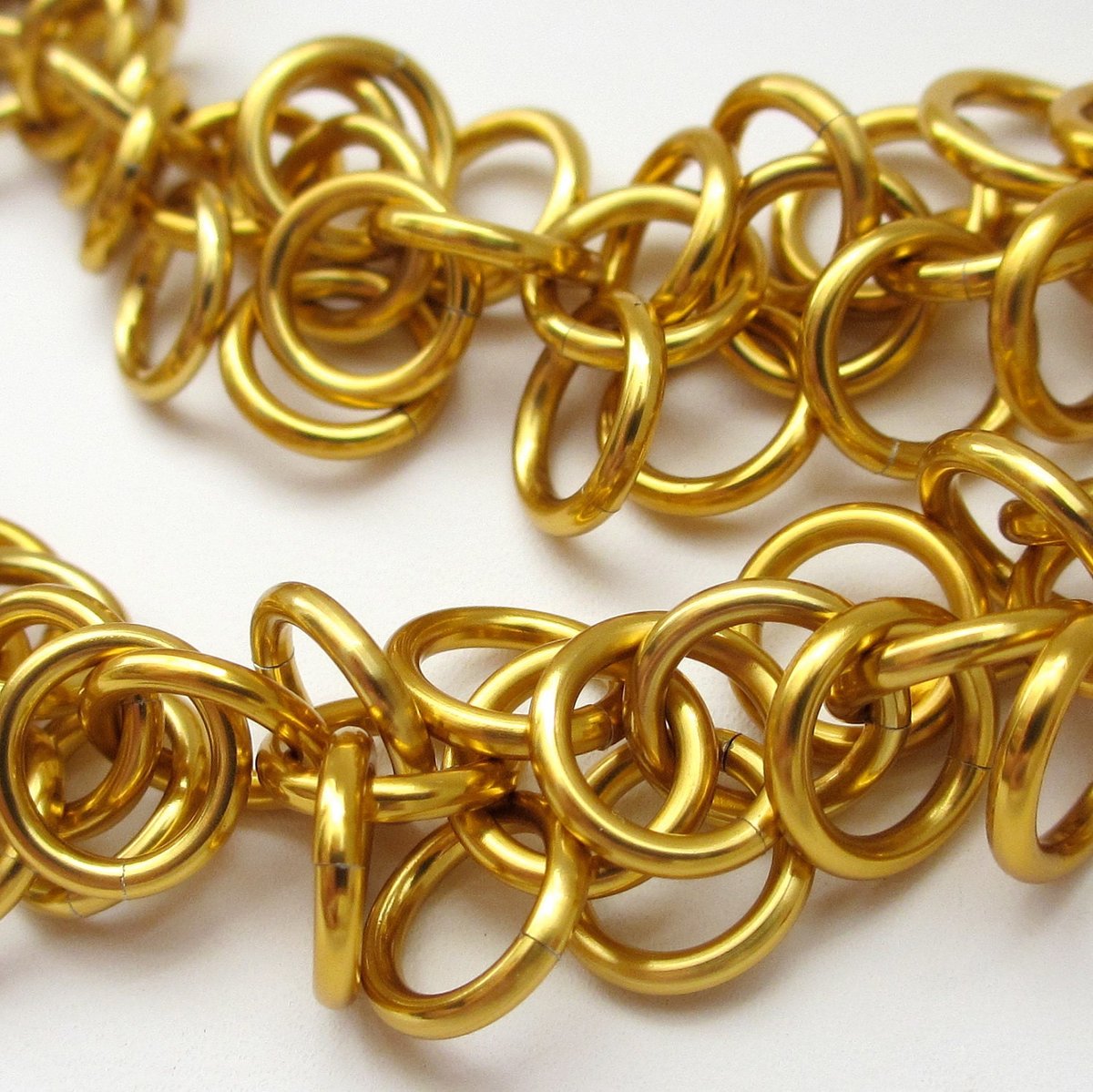 Clearance 50% off, Chainmaille shaggy loops necklace in gold aluminum