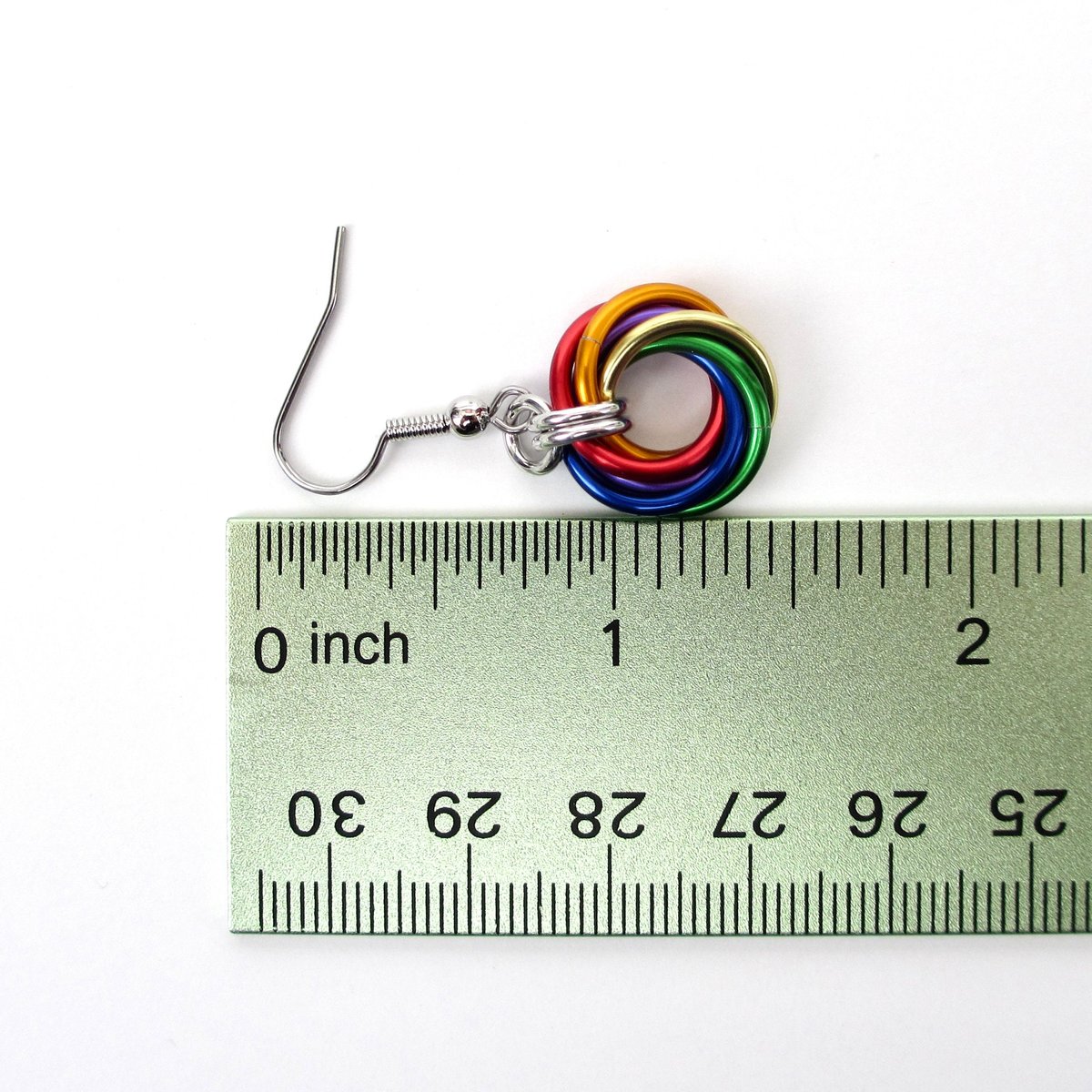 Rainbow gay pride earrings, love knot chainmail jewelry, LGBTQ pride