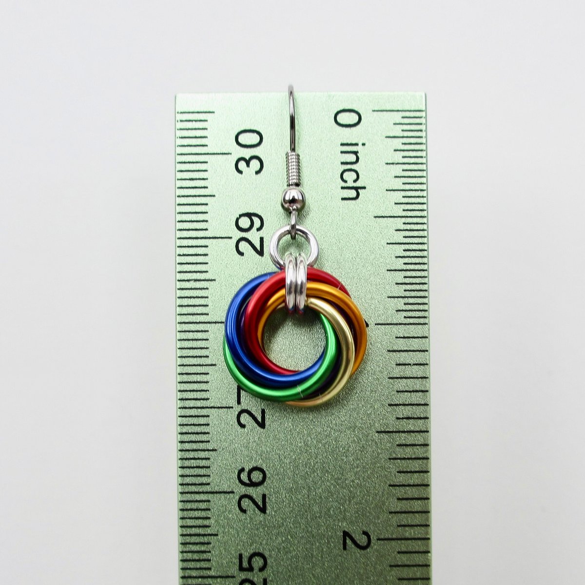 Rainbow gay pride earrings, love knot chainmail jewelry, LGBTQ pride