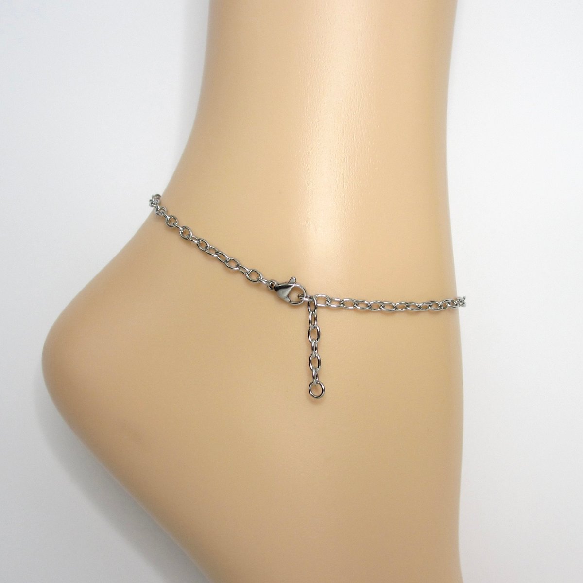 Lesbian pride anklet, chainmail barrel weave, LGBTQ sunset flag jewelry gifts, anodized aluminum and stainless steel