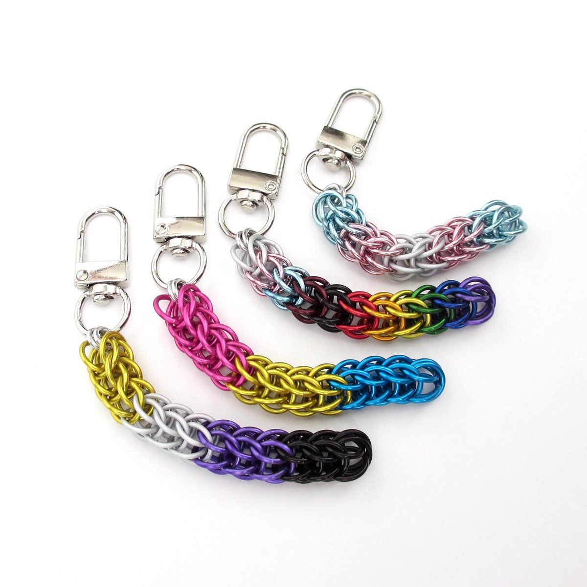 LGBTQ+ Pride Bag Charms, Choose Your Flag, Chainmail Accessories