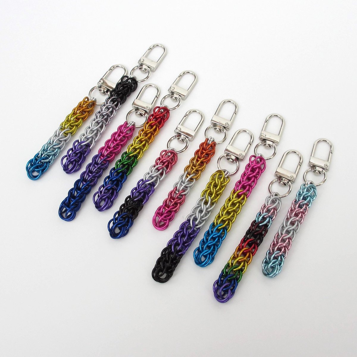 LGBTQ+ Pride Bag Charms, Choose Your Flag, Chainmail Accessories