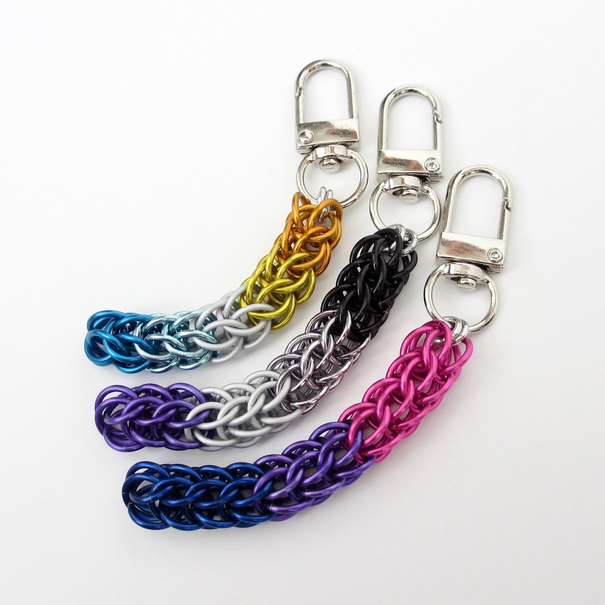 LGBTQ+ Pride Bag Charms, Choose Your Flag, Chainmail Accessories
